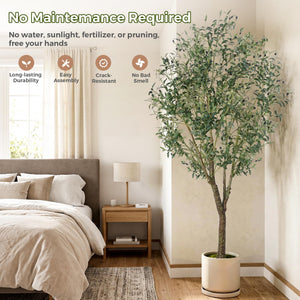 Artificial Olive Tree with White Planter – Indoor Faux Plant