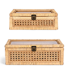 Rattan Decorative Box with Lid – Set of 2
