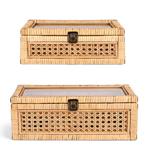 Rattan Decorative Box with Lid – Set of 2