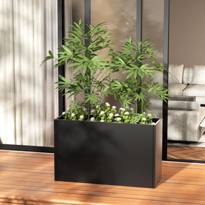 Heavy Duty Steel Raised Planter Box with Adjustable Shelf