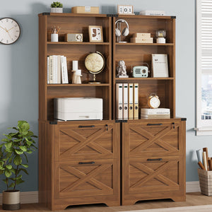 2-Drawer File Cabinet with Lock & Adjustable Shelf