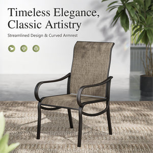 Outdoor Patio Dining Chairs with High Back Textilene