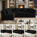 L-Shaped Modular Sectional Sofa Bed – Velvet, No Assembly