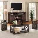 Farmhouse 4-Piece Living Room Furniture Set with 66" TV Stand, Coffee Table & 2 End Tables