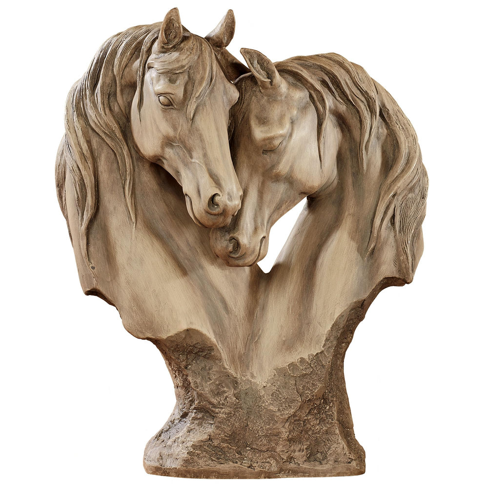 Loving Horses Table Sculpture – Tan Resin Horse Figurine
