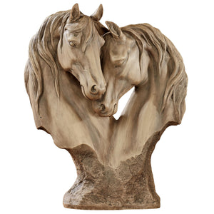 Loving Horses Table Sculpture – Tan Resin Horse Figurine