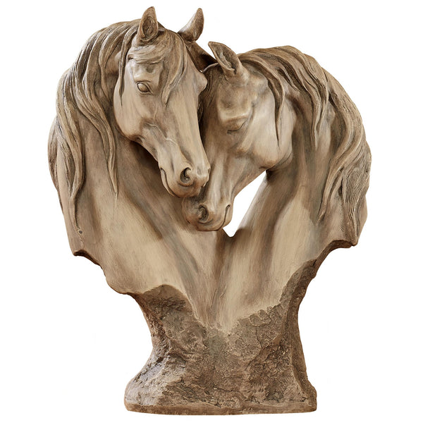 Loving Horses Table Sculpture – Tan Resin Horse Figurine
