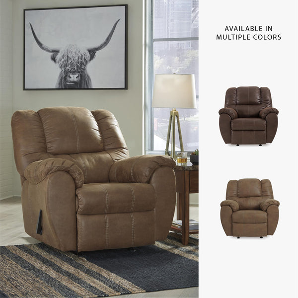 Faux Leather Manual Rocker Recliner