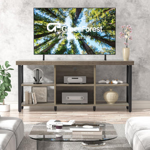 TV Stand for TVs up to 65 Inches – 6-Compartment Entertainment Center