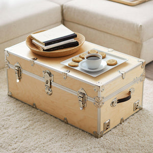 34 Inch Wood Storage Trunk with Soft-Close Lid