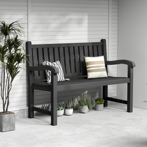 Outdoor Resin Garden Bench – 2-Person Weatherproof Patio Seat