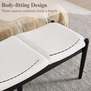 55 Inch Upholstered Ottoman Bench with Wood Legs