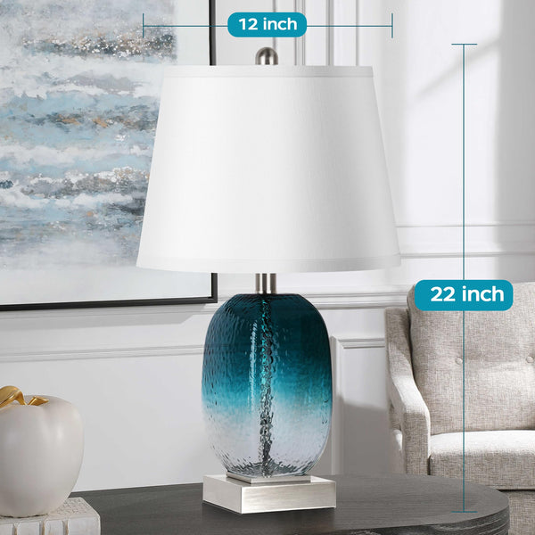 Touch Control Glass Table Lamp Set of 2 with USB Ports