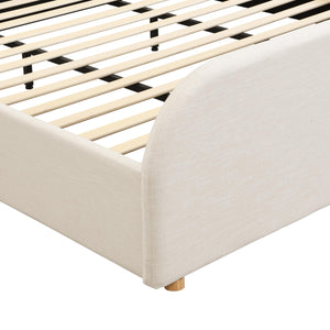 Upholstered Platform Bed Frame with Headboard