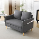 Linen Loveseat Sofa with Side Storage