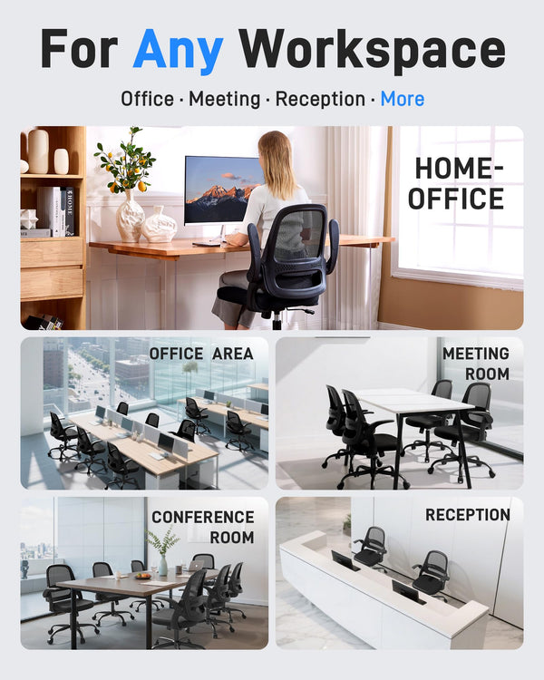 Ergonomic Mesh Office Chair with Flip-Up Arms