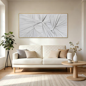 Textured Abstract Canvas Wall Art – Sculptural Minimalist Framed Painting