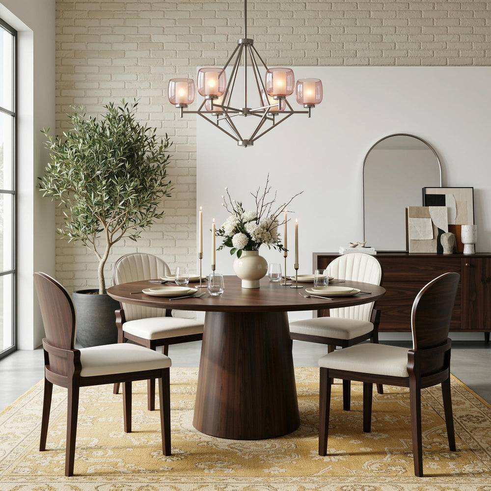 Tufted Leather Dining Chairs, Set of 2