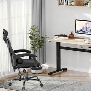 Mesh Office Chair with Footrest & Reclining High Back