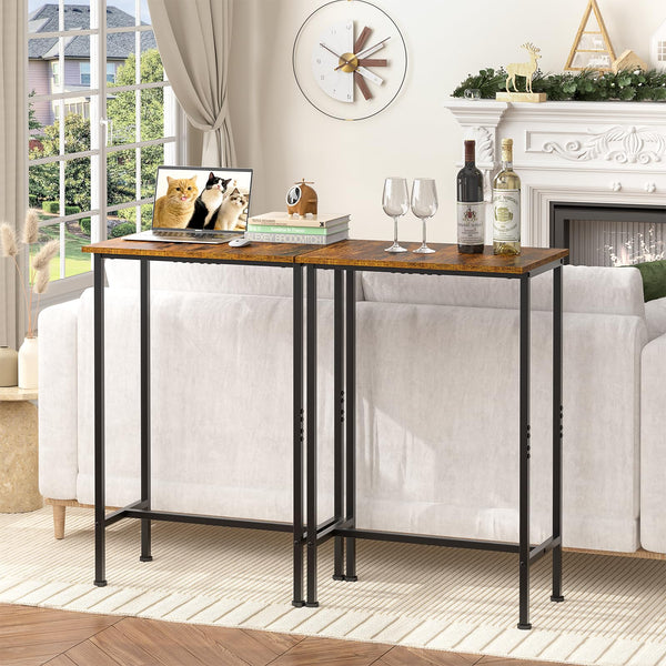 Compact Industrial Bar Height Table for Narrow Spaces