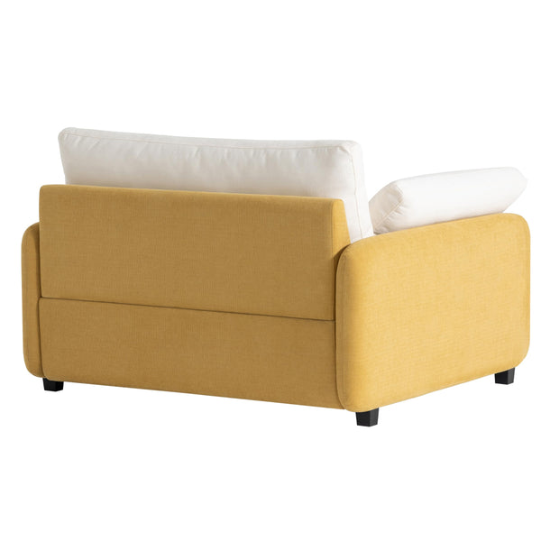 Oversized Chenille Accent Armchair with Throw Pillows