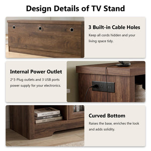 55" LED TV Stand with Charging Station
