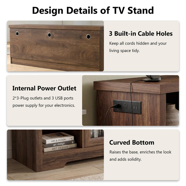 55" LED TV Stand with Charging Station