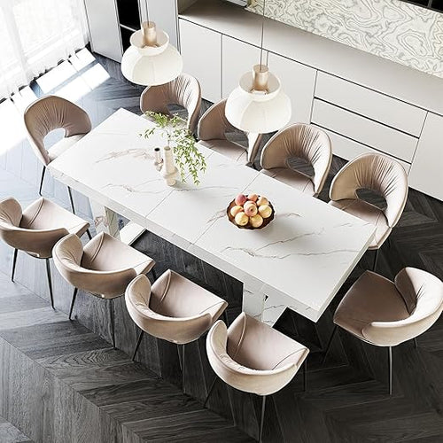 Extendable Farmhouse Dining Table for 8-10 | 70.9" to 86.6"
