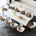 Extendable Faux Marble Dining Table for 6–10