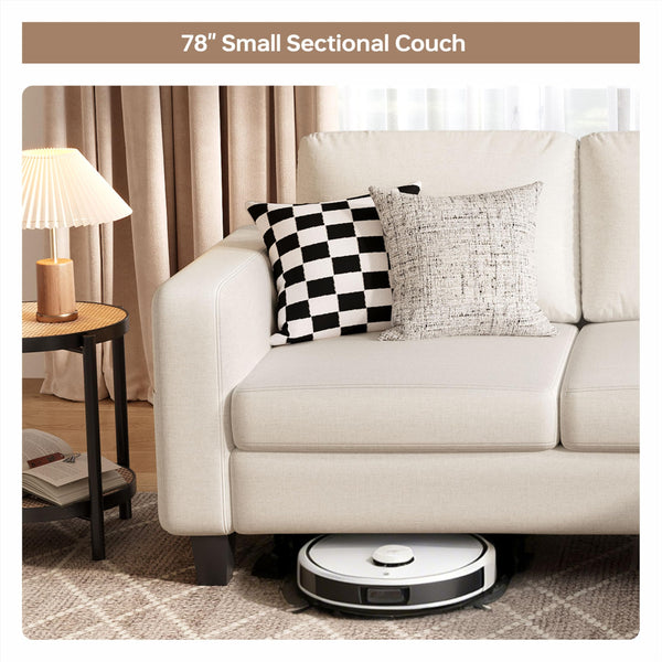L-Shaped Sectional Sofa with Storage Ottoman