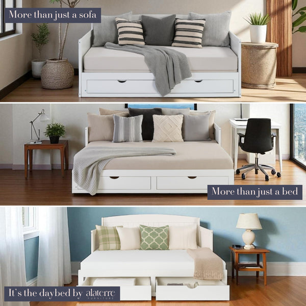 Twin to King Daybed with Trundle & Storage Drawers