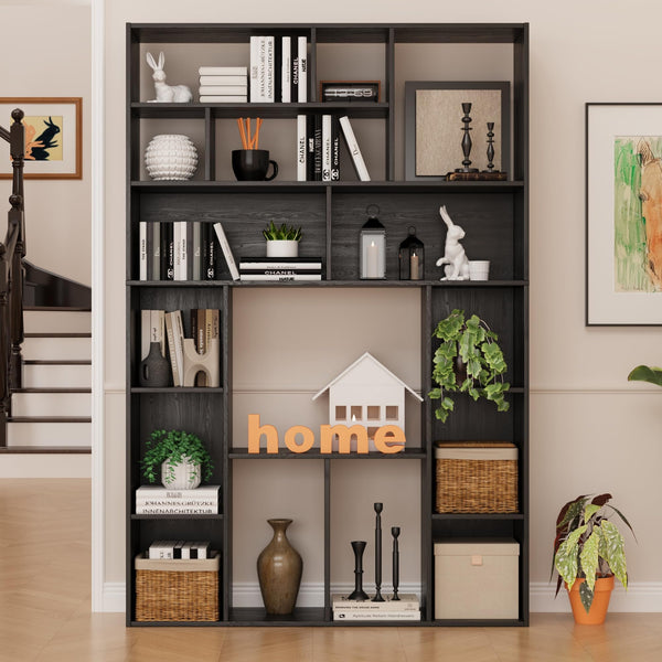 6-Shelf Open Bookcase, 71" H Freestanding Display Storage
