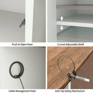Modern TV Stand for TVs Up to 75" with Adjustable Shelves