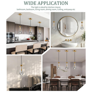 Teardrop Pendant Lights for Kitchen Island Set of 3