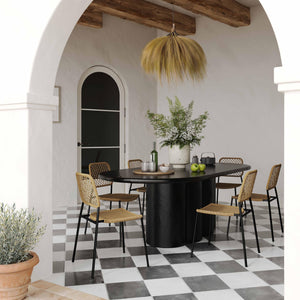 Faux Plaster Oval Dining Table