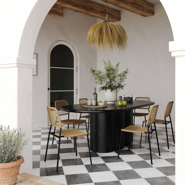 Faux Plaster Oval Dining Table