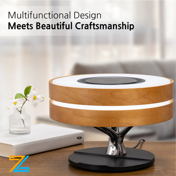 Modern Desk Lamp with Bluetooth Speaker & Wireless Charger