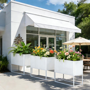 Large Metal Planter Box with Legs — Rectangular Raised Garden Bed for Outdoor & Indoor Use
