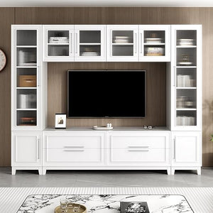 102" Wall Unit Entertainment Center with Glass Doors