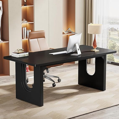 70.9" Large Executive Office Desk with Dual Base