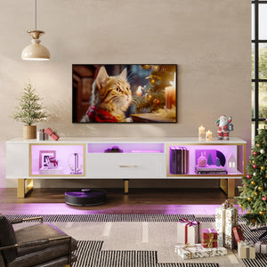 80 Inch LED TV Stand with Storage and Drawer