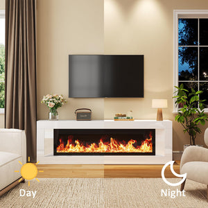 Electric Fireplace TV Stand 63 Inch with 47" Fireplace Insert