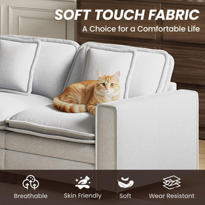 Modular Sectional Sofa with Ottoman – 4-Seat L-Shaped Cloud Couch