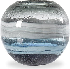 Blue Glass Vase – Handmade Coastal Home Decor