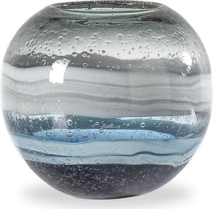 Blue Glass Vase – Handmade Coastal Home Decor
