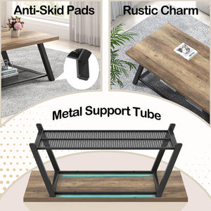 47" 2-Tier Coffee Table with Storage