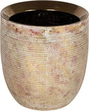 Large Embossed Stoneware Planter with PVC Liner