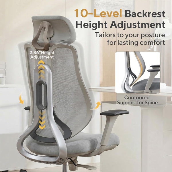 Ergonomic Mesh High-Back Office Chair with 3D Armrests