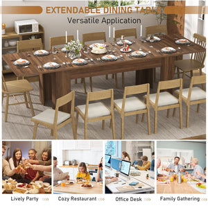 Extendable Dining Table for 6–12 People | Engineered Wood | Walnut & Oak