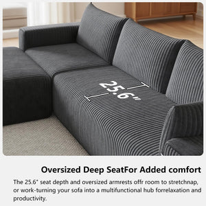 108" Modular L-Shaped Cloud Sectional Sofa